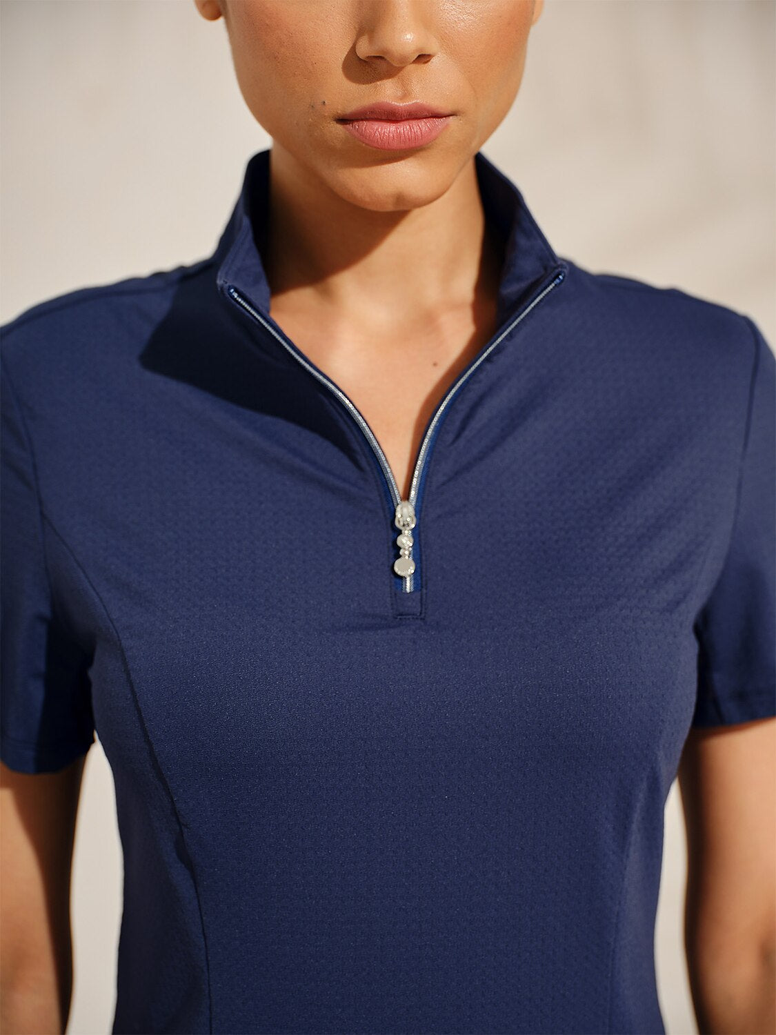 Ultrasoft Premium Short Sleeve Mock Neck Mesh Quarterzip UPF50+