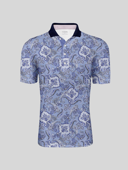 Mystical Boho Men's Ribbed Collar Polo Top UPF50+