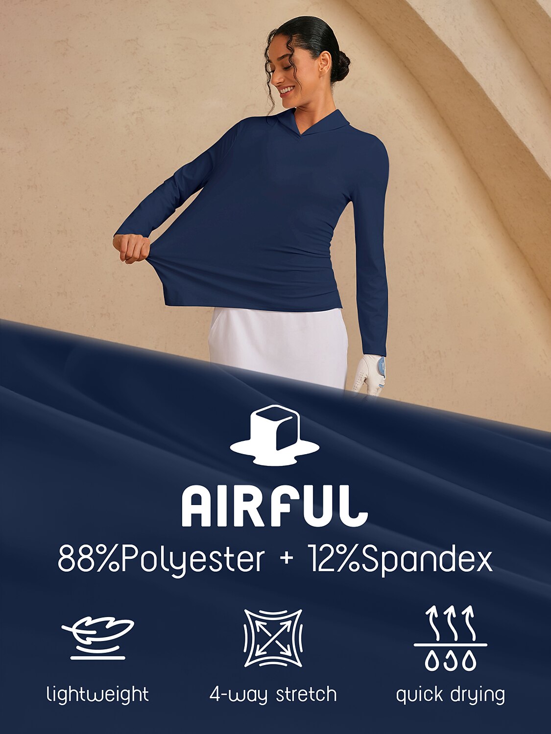 More Than Basic Camisa de Golf con Cuello de Chal