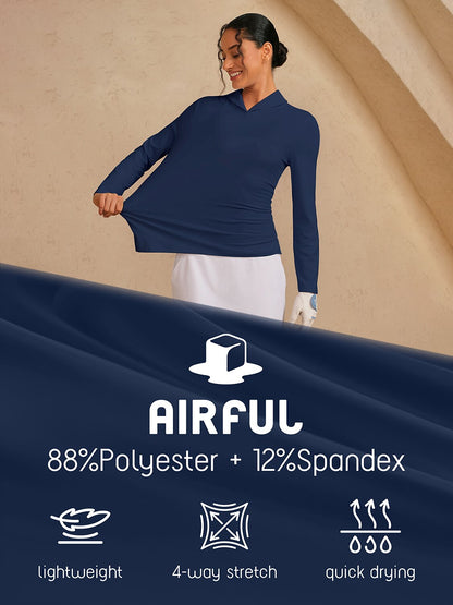 More Than Basic Camisa de Golf con Cuello de Chal