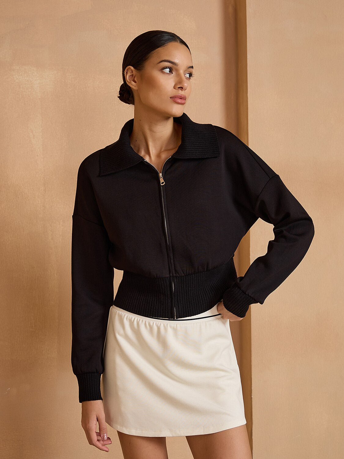 More Than Basic Full Zip Cropped Golf Jacket