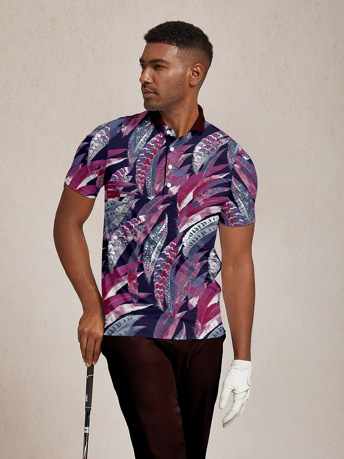 Wildlife Party Herren Poloshirt mit Rippkragen LSF 50+