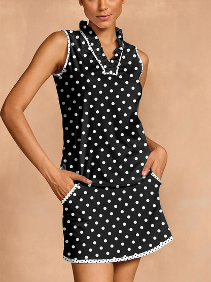 ハイパープレップ ラッフル Vネック タンクトップ UPF50+