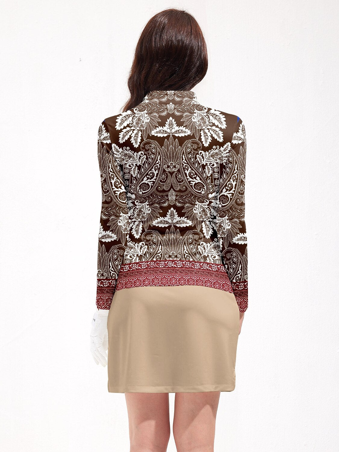 Elegante polo da golf femminile con mezza zip UPF50+