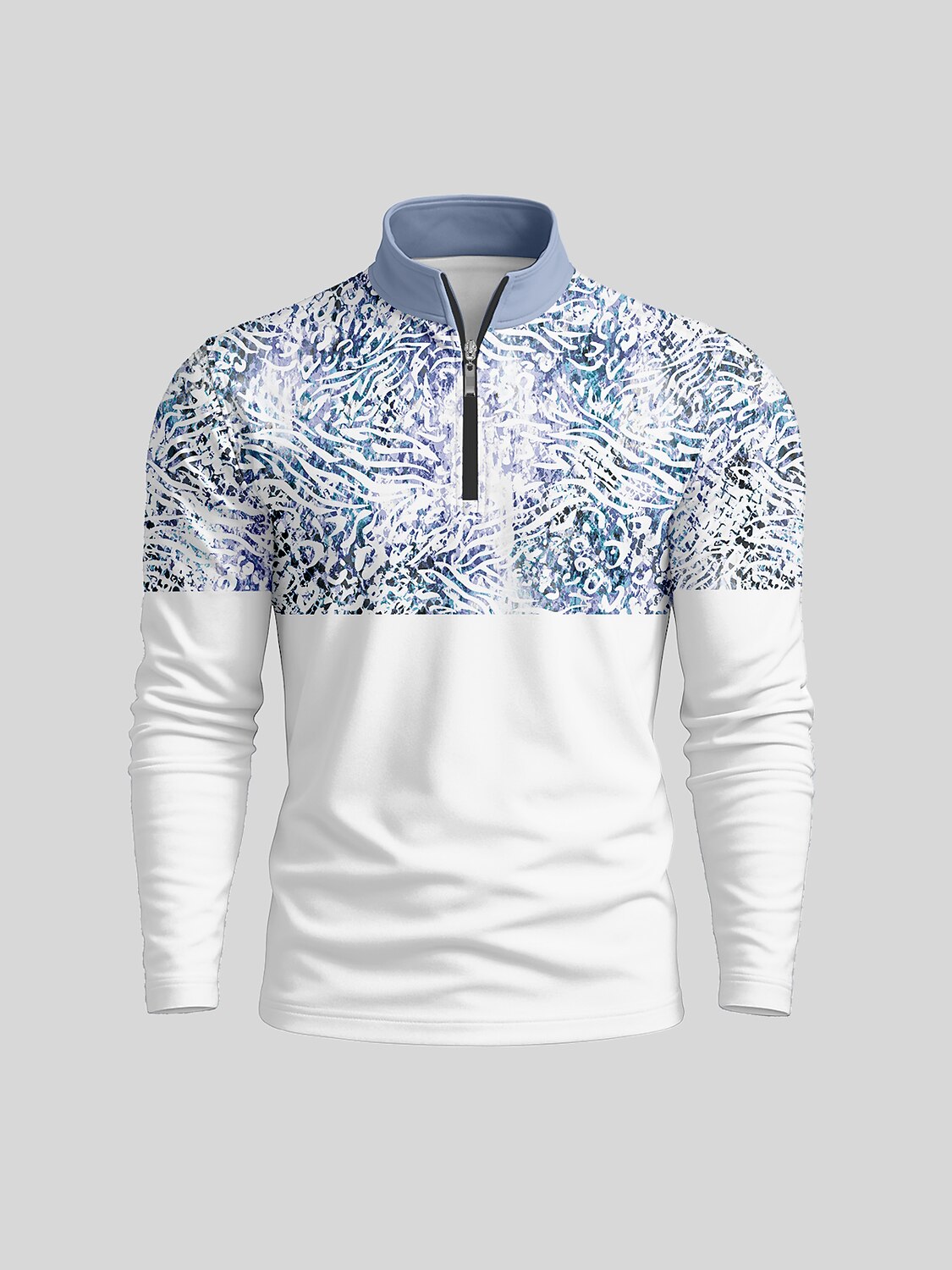 Playful Nautical Men's Golf Shirt Quarterzip UPF50+