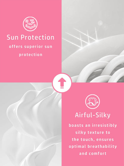 Air Brush Camiseta de Golf de Seda con Cuello Cuarto Cremallera UPF50+