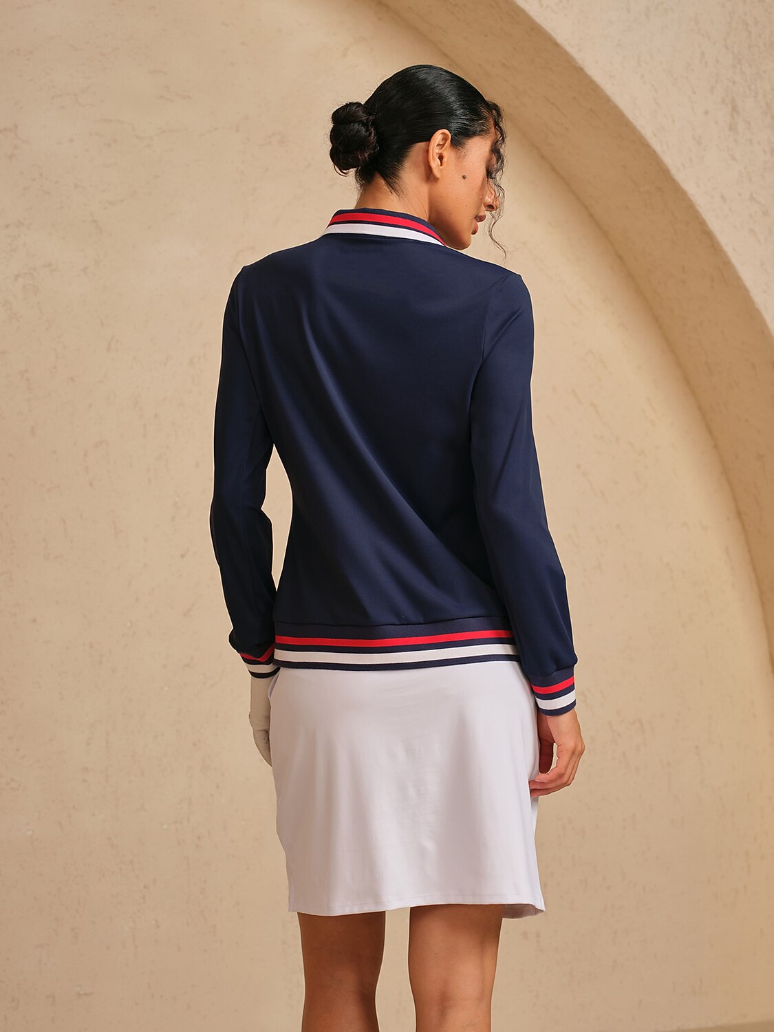 Navycore Color Block V-hals Golf Polo Shirt UPF50+