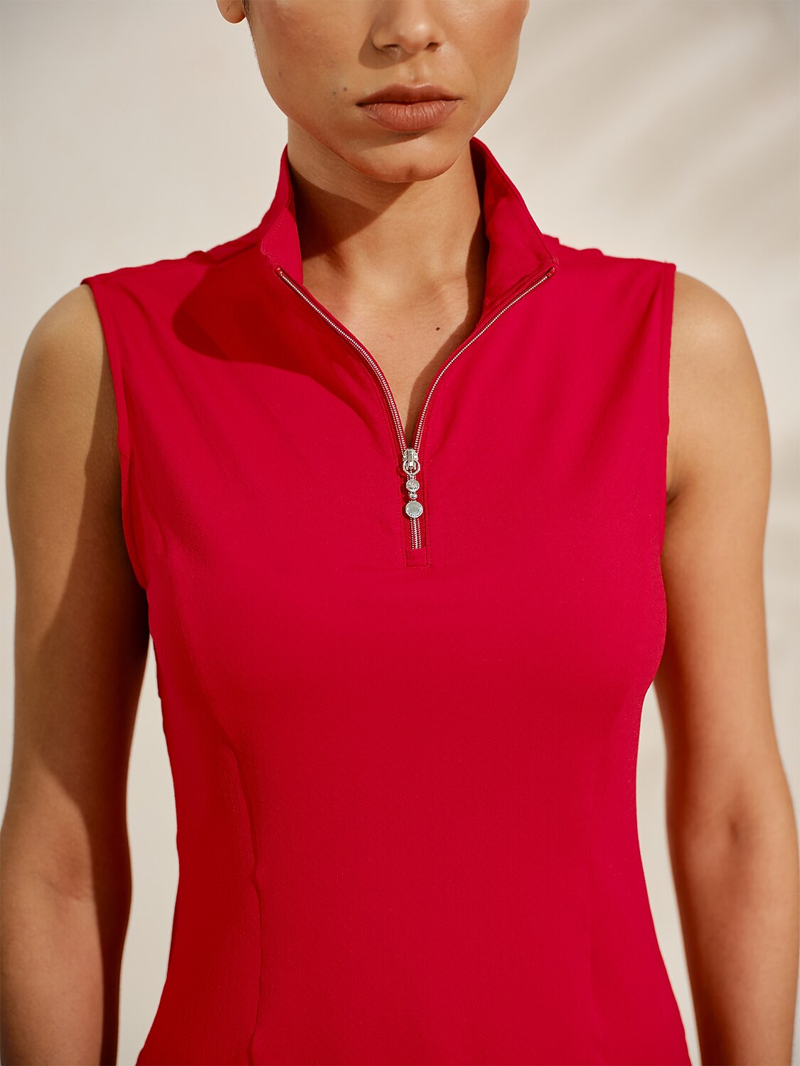 Ultrasoft Premium Sleeveless Mock Neck Quarterzip UPF50+