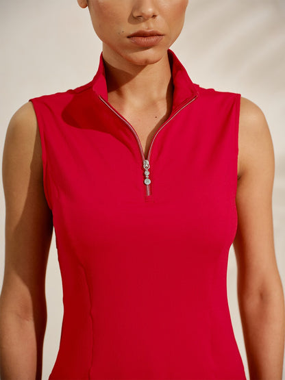 Ultrasoft Premium Sleeveless Mock Neck Quarterzip UPF50+