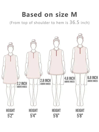 Pretty Feminine Sleeveless 36.5 Inch Dress UPF50+