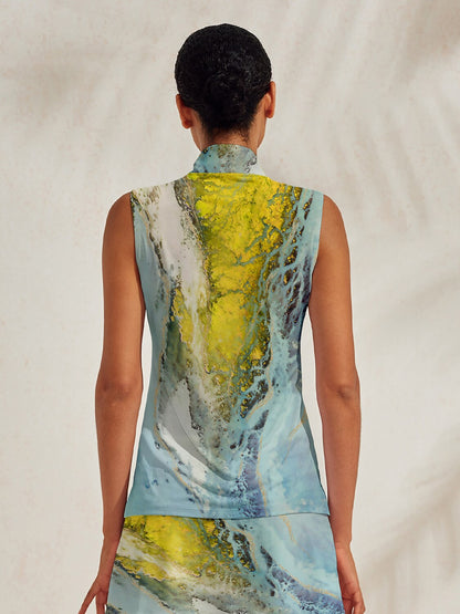 잉크드 스킨스 골프 셔츠 쿼터집 UPF50+