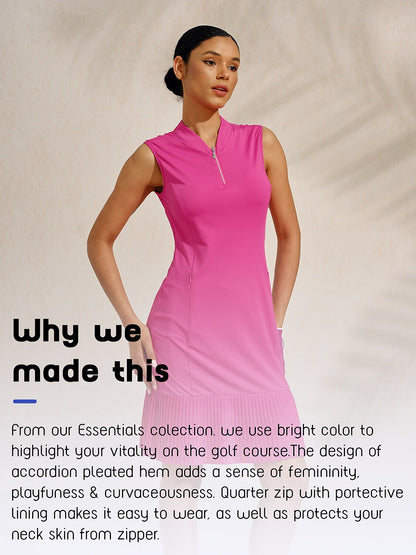 More Than Basic Sleeveless 38.5 Inch Pleated Dress