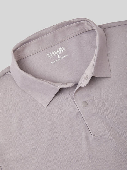 Aqua Wool Camisa Polo de Manga Larga para Hombre con Botones a Presión