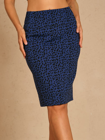 More Than Basic 24 Inch Stretch Leopard Skirt