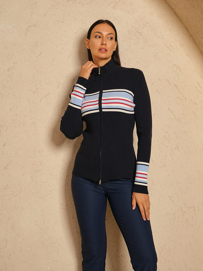 More Than Basic Golf Full Zip Sweater