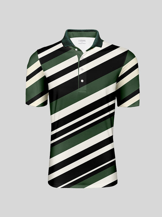 Hyper-prep Men's Ribbed Collar Polo Top UPF50+