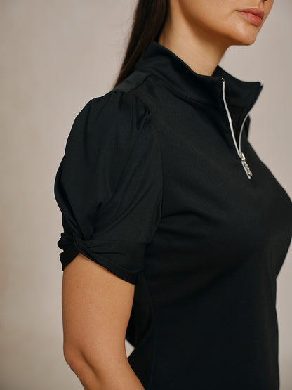 Sudadera More Than Basic manga abullonada con cremallera 1/4 UPF50+