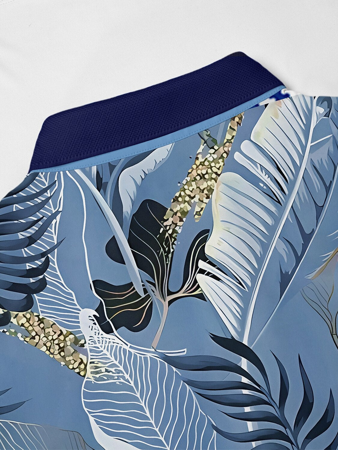 Hyped-up Tropical メンズ リブ襟ポロシャツ UPF50+