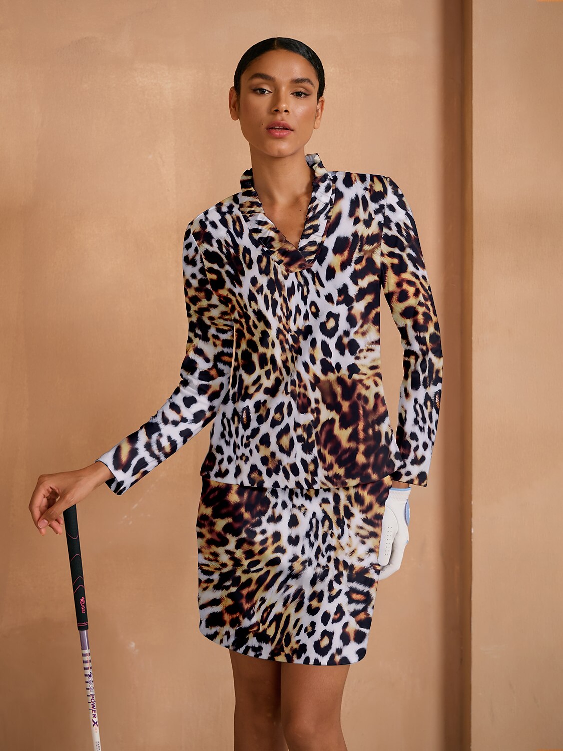 Wildlife Party Ruffle V-Neck Polo Top UPF50+