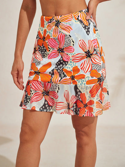 Premium 19 Inch A-Line Ruffle Skort UPF50+