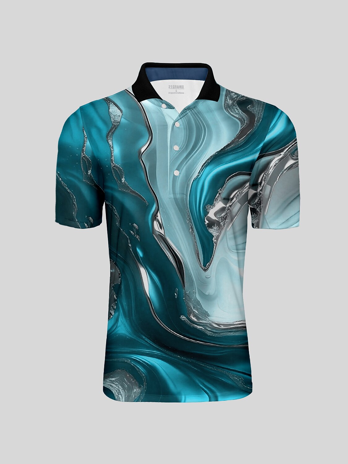 Inked Skins Men's Ribbed Collar Polo Top UPF50+