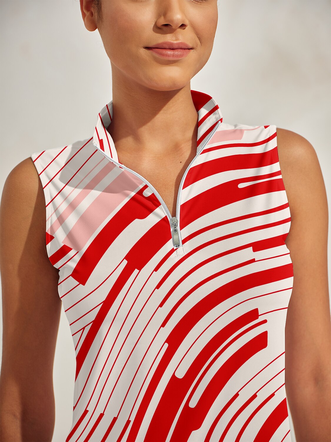 Playful Nautical Golf Shirt Quarterzip UPF50+