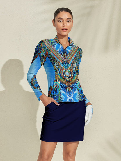 Pretty Feminine Silky Golf Shirt Quarterzip UPF50+