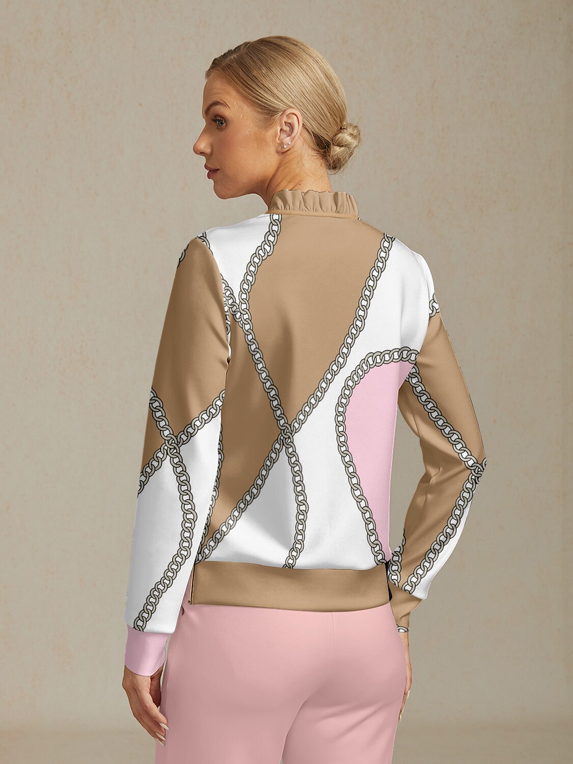 Hyper-prep Golftrui met Ruches en Kraag