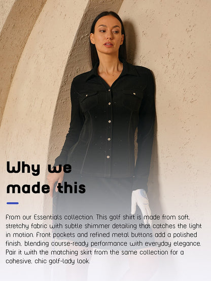 Luxe Limited Edition Sparkle Button Down Golf Shirt