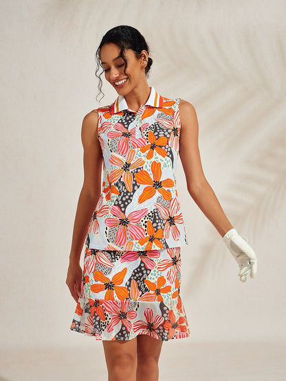 Polo Premium senza maniche con collo a coste UPF50+