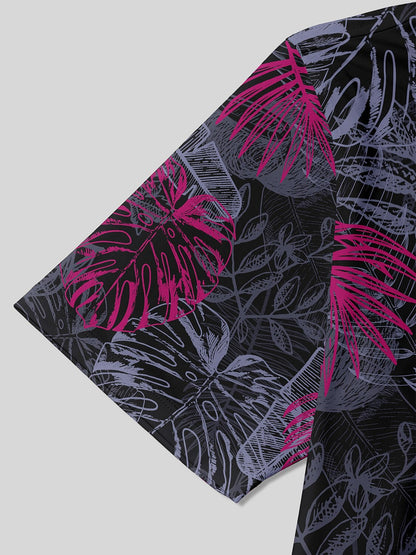 Hyped-up Tropical メンズ リブ襟ポロシャツ UPF50+