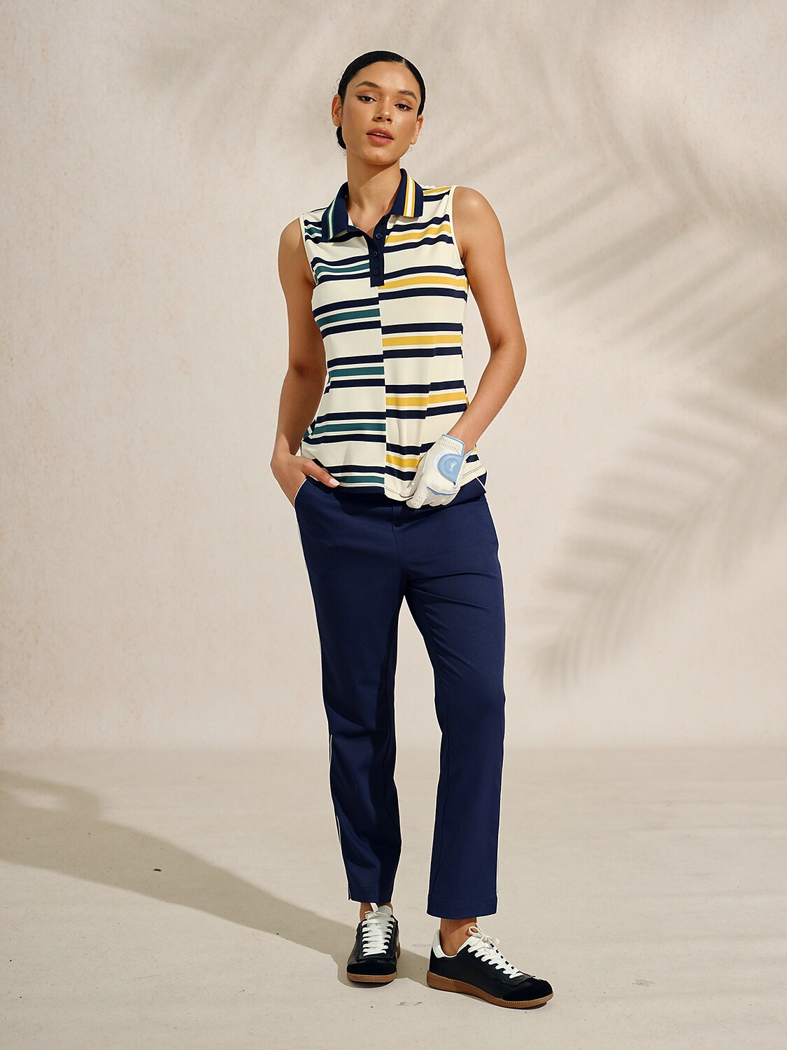 Navycore Sleeveless Colorblock Pique Golf Polo Shirt