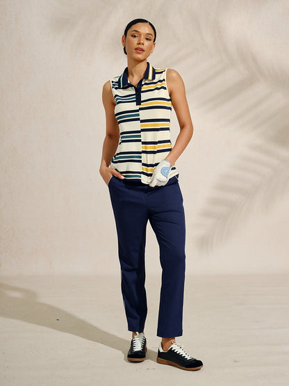 Navycore Sleeveless Colorblock Pique Golf Polo Shirt
