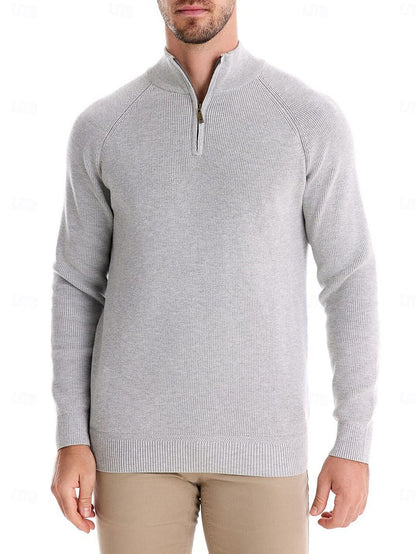 기본 이상의 남성용 골프 쿼터 집 스웨터