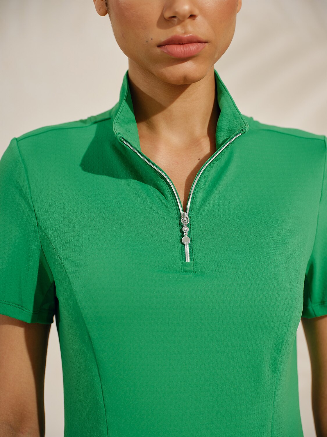 Ultrasoft Premium Short Sleeve Mock Neck Mesh Quarterzip UPF50+