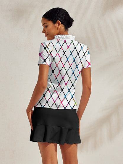 Not So Classic ラッフル Vネック ポロトップ UPF50+