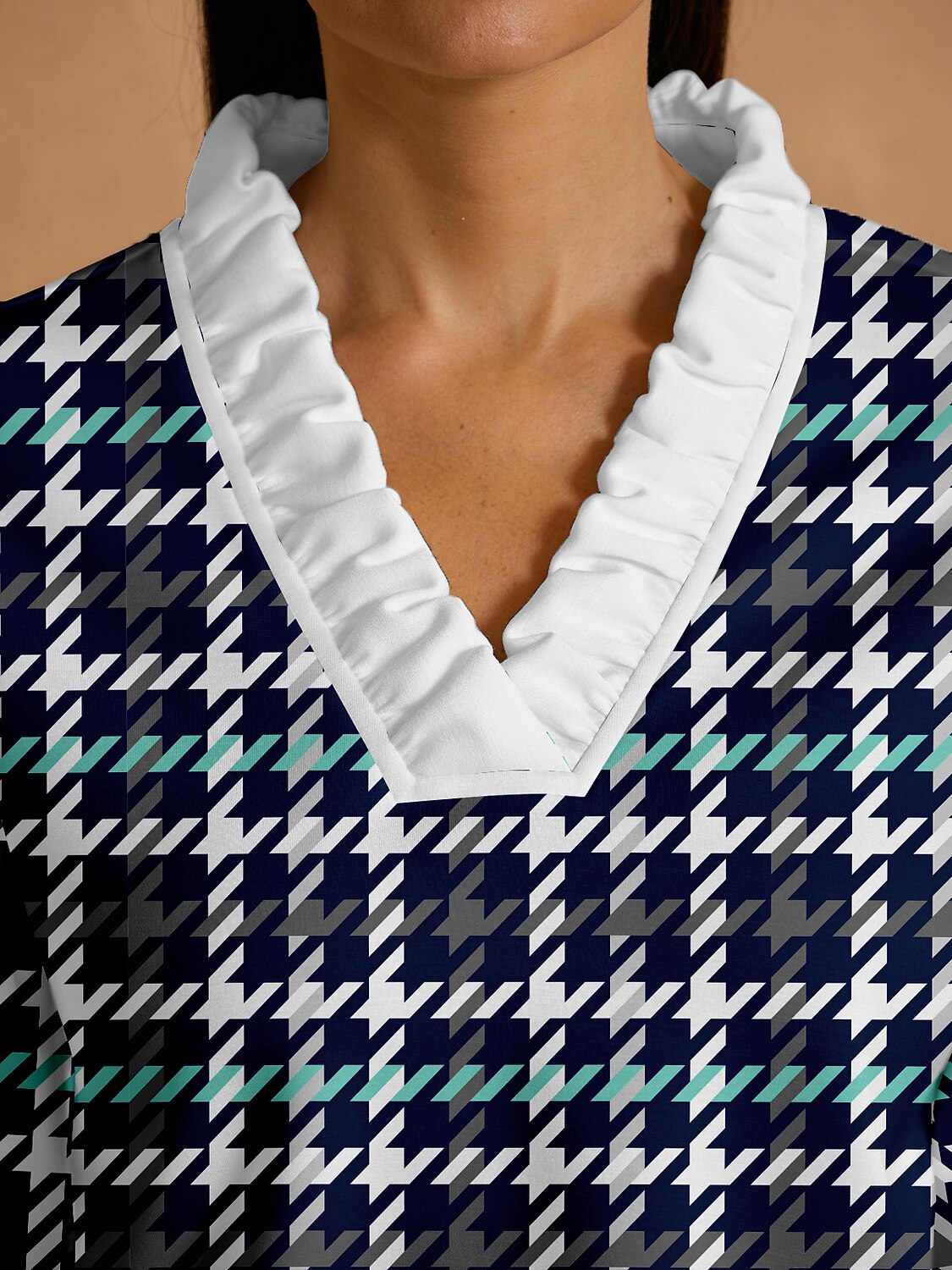 Not So Classic Long Sleeve Ruffle V-Neck Sweatshirt