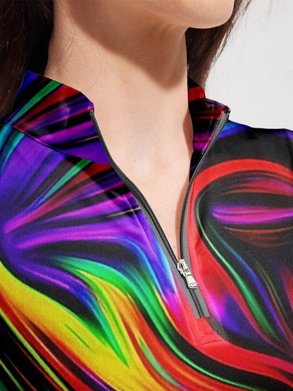 Polo da golf con mezza zip e protezione UPF50+