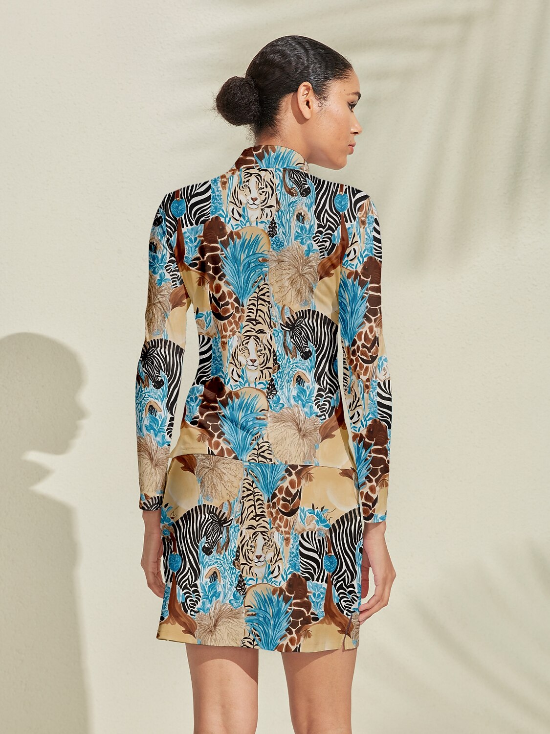 Wildlife Party Silky Golf Shirt Quarterzip UPF50+