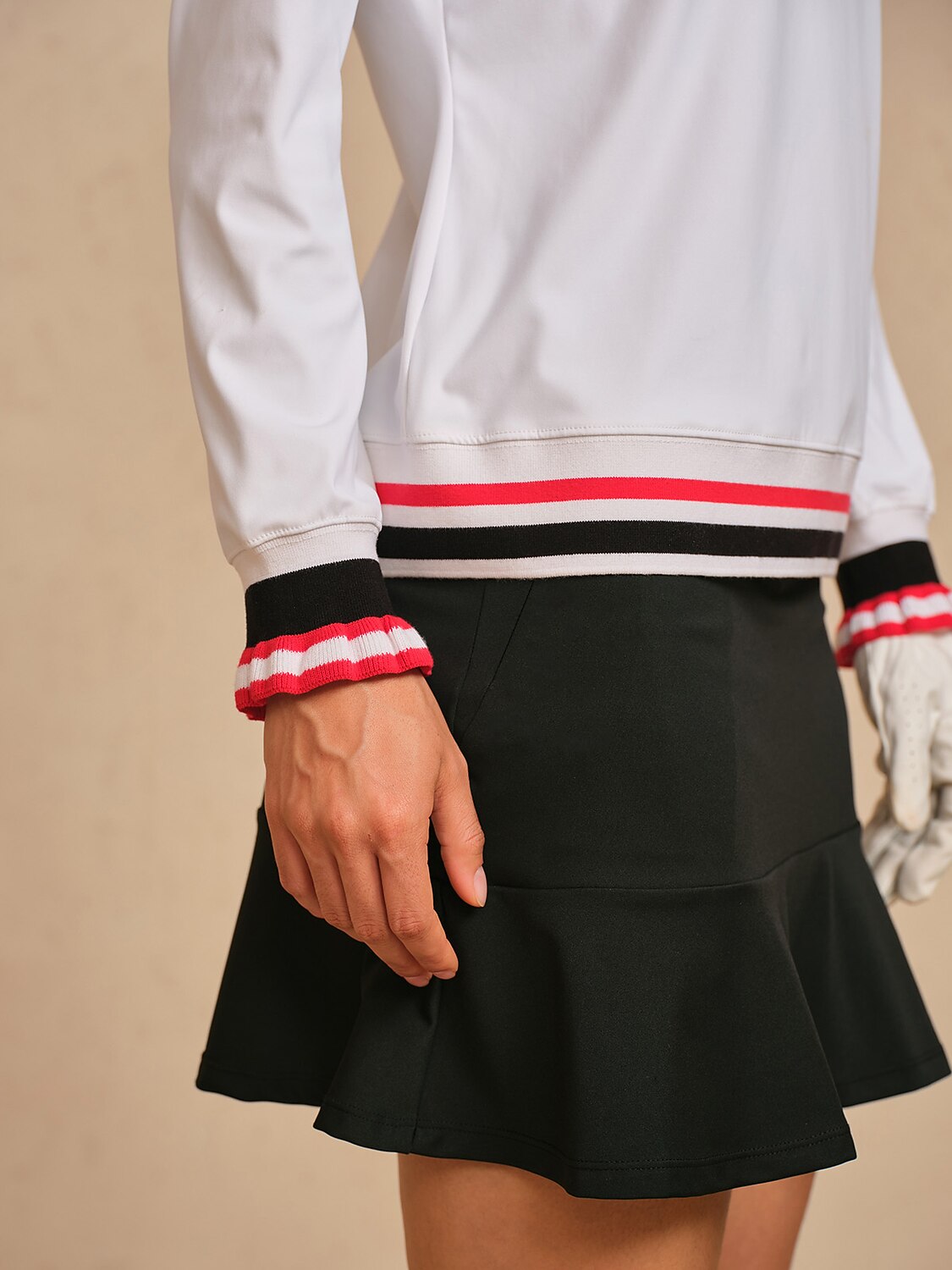 Navycore ラッフルリブ襟 ゴルフポロシャツ UPF50+