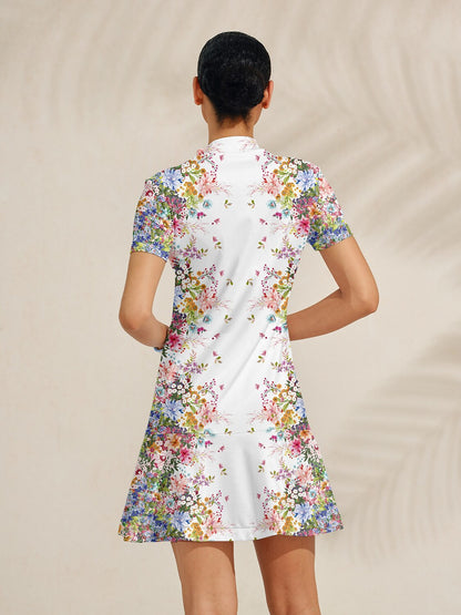 Botanical Energy Ruffle 35.5 Inch Dress For Golf Pickleball & Tennis