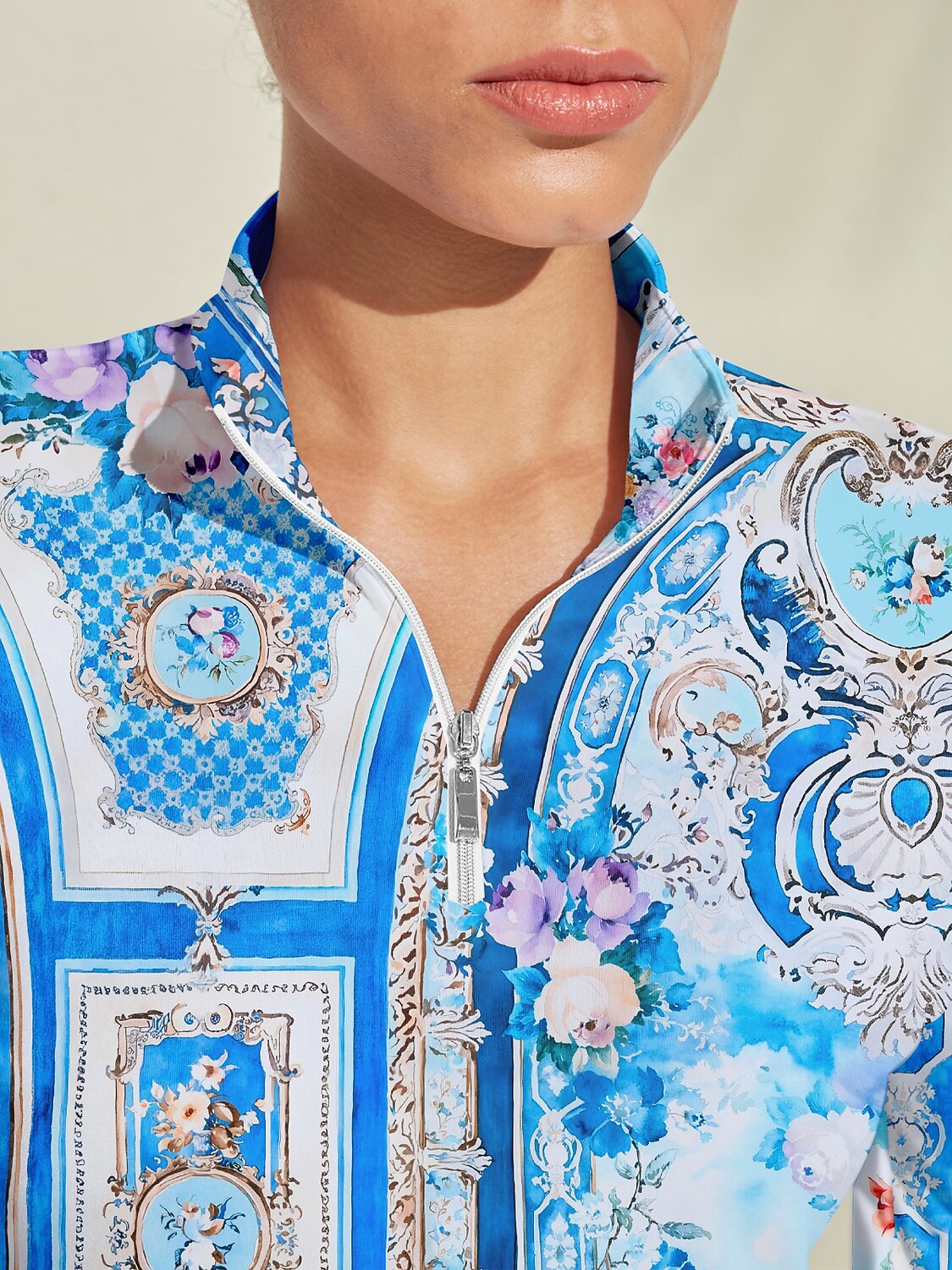 Bold Baroque Golf Shirt Quarterzip UPF50+