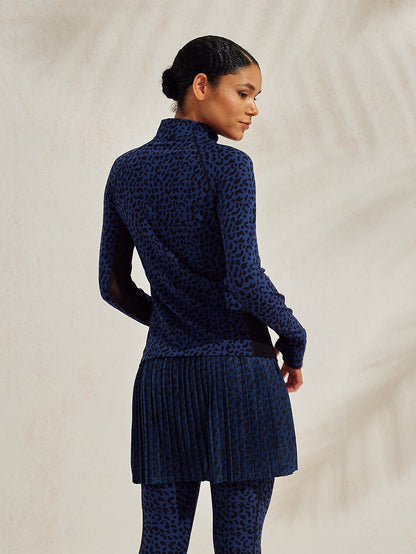 More Than Basic Leopard Mesh Golf Shirt Quarterzip