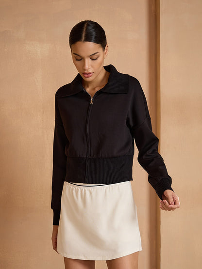 More Than Basic Full Zip Cropped Golf Jacket