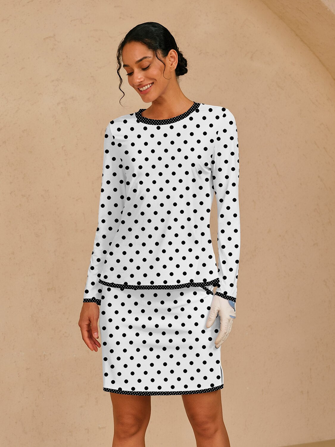 Hyper-prep Polo Top con Volantes Sedosos UPF50+