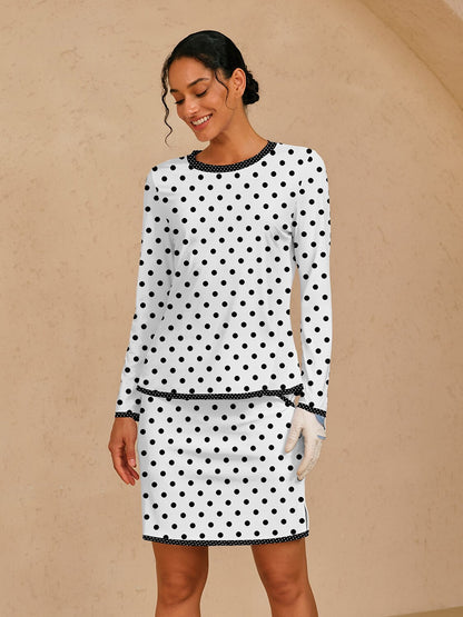 Hyper-prep Polo Top con Volantes Sedosos UPF50+