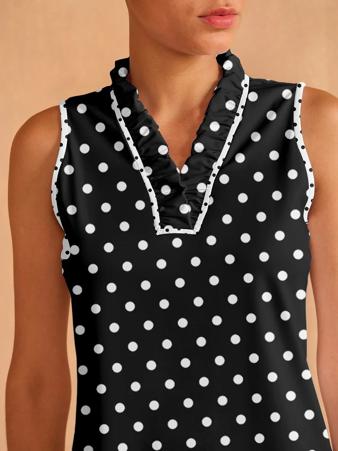 ハイパープレップ ラッフル Vネック タンクトップ UPF50+