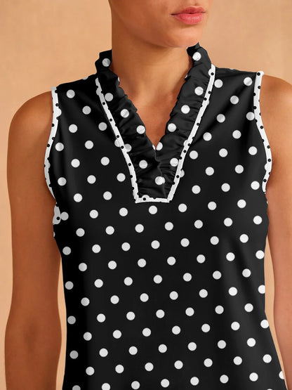 ハイパープレップ ラッフル Vネック タンクトップ UPF50+