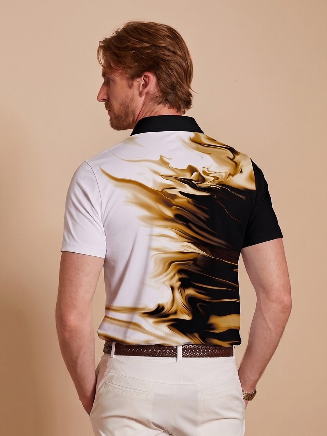 Inked Skins Men's Ribbed Collar Polo Top UPF50+
