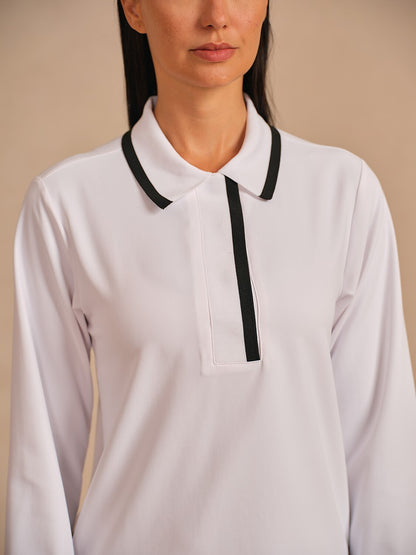 Camiseta Polo de Manga Larga Crisp Couture UPF50+